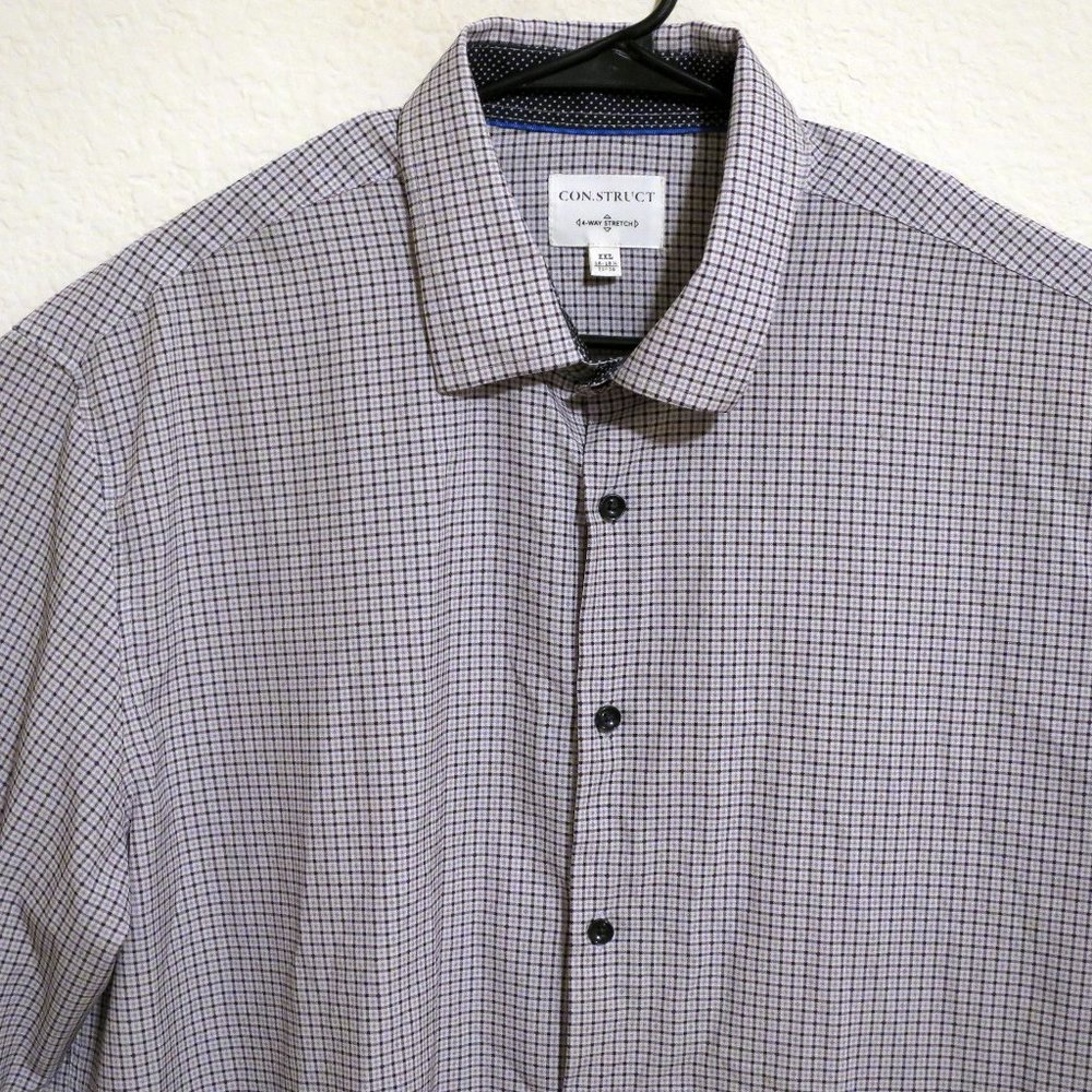 Con.Struct Shirt Mens 2XL Long Sleeve Button 4 Way Stretch Performance